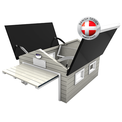 Caseta Robot cortacesped my robot home plus blanca y gris